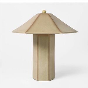 Ceramic Table Lamp - Threshold Studio McGee - Tan Hexagon Empire Shade